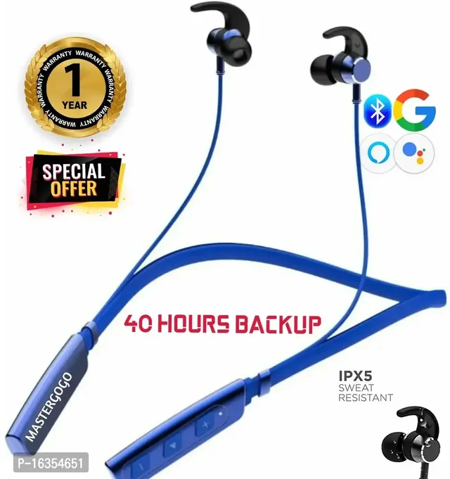Bluetooth Neckband - Blue, FREE DELIVERY