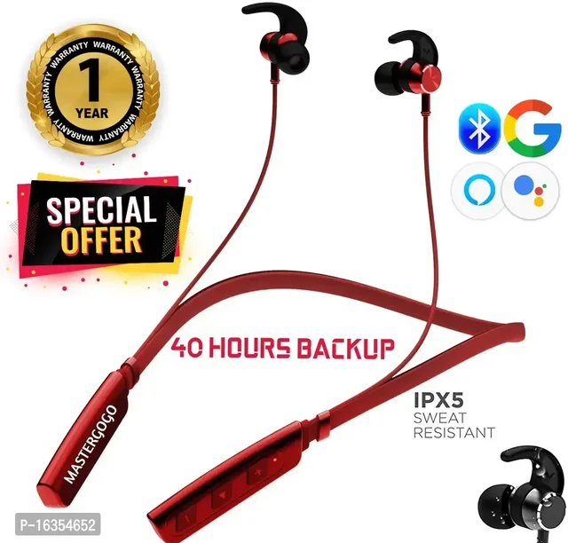 Bluetooth Neckband - Red, FREE DELIVERY