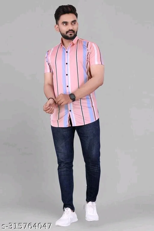 Men Regular Fit Printed Ribbed Collar Casual Shirt - XXL, FREE DELIVERY