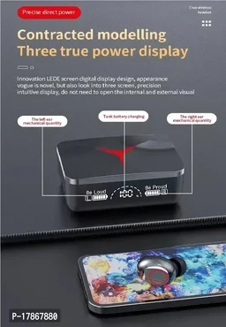 M90 Peo TWS 300 Hrs Playtime With 2000mah Power Bank - Black, FREE DELIVERY