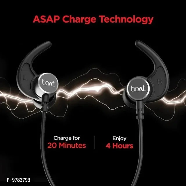 Boat Rockerz 235 V2 Stereo Wirless Earphones With Upto 8hours of Uniterrupted Music Fast Charging IPX5 - Black, FREE DELIVERY