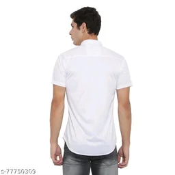 Men White Slim Fit Printed Casual Shirts - XL, FREE DELIVERY