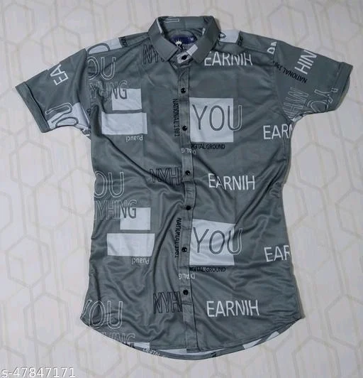 Lycra digital Printed half Sleeves Shirts - XL, FREE DELIVERY