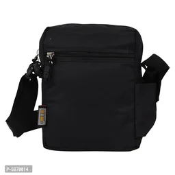 Sling Bags For Men And Women Cross Body Bag For Girls Polyester Travel Pouch (Black) - Black, FREE DELIVERY