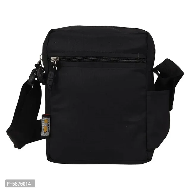 Sling Bags For Men And Women Cross Body Bag For Girls Polyester Travel Pouch (Black) - Black, FREE DELIVERY
