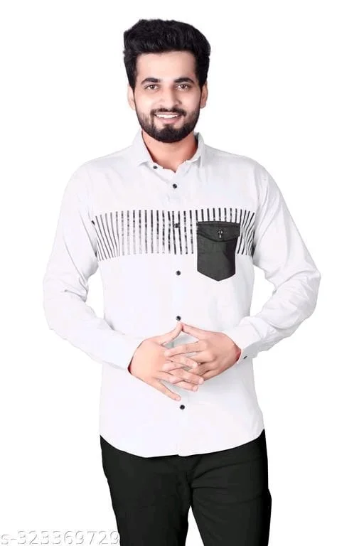 Mnes New Casual Shirt - XL, White, FREE DELIVERY