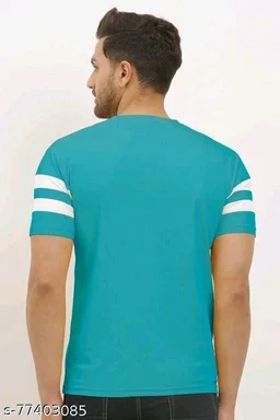 Mens Stylish Striped Round Neckband T-shirt - XL, FREE DELIVERY