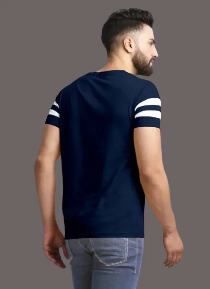 Cotton Blend Colourblocked Round Neck Tees For Men -Pack Of 2 - L, FREE DELIVERY