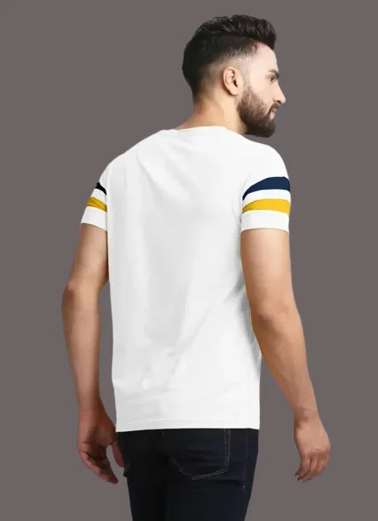 Cotton Blend Colourblocked Round Neck Tees For Men -Pack Of 2 - L, FREE DELIVERY