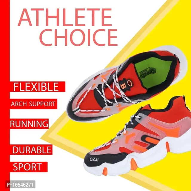 Casual Sports Sneakers - UK6, Red, FREE DELIVERY