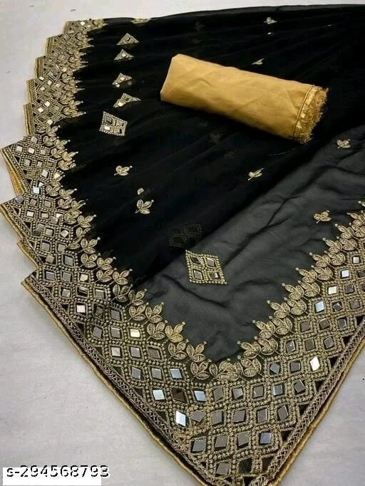Women Saree Black - Black, FREE DELIVERY