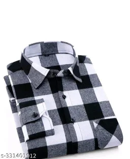 Black and White Checks Casual Wear Formal Shirt - XXXL, FREE DELIVERY
