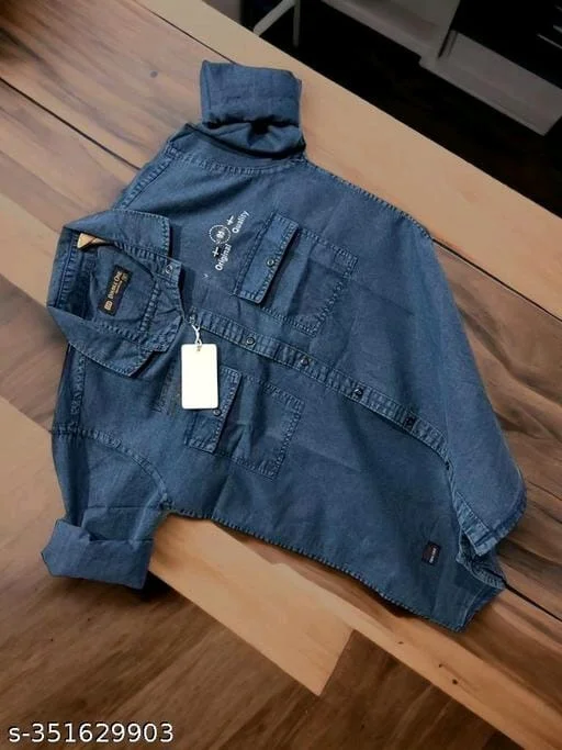 Men Casual Double Pocket Printed Shirt - L, FREE DELIVERY