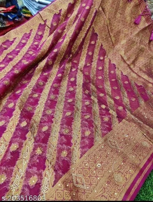 Stone Work Saree - FREE DELIVERY