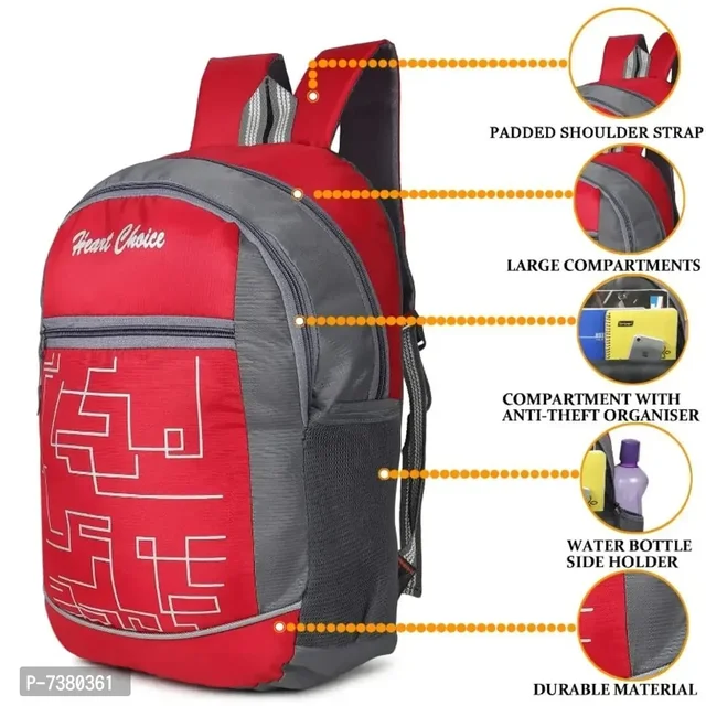 Awesome College School Travel Office Bag - Red, FREE DELIVERY