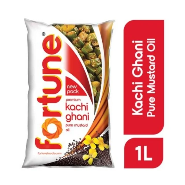 Fortune Kachchi Ghani Mustard Oil - 1 Ltr. Pouch