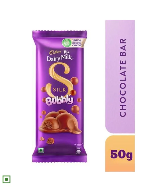 Cadbury Dairy Milk Silk Bubbly Chocolate Bar - 50 Gm