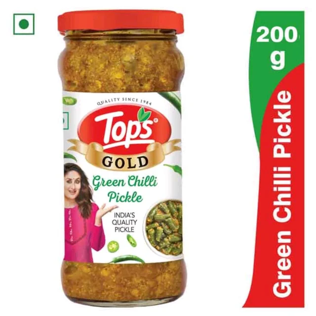 Tops Green Chilli Pickles - 200Gm