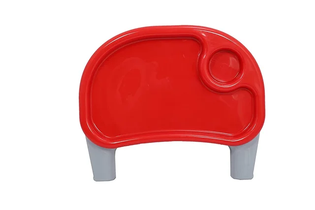 3-in-1 Convertible Baby High Chair with Double Tray & Footrest Easy-to-Clean Feeding & Study Chair for Babies and Toddlers -Red - Red