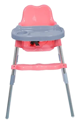 3-in-1 Convertible Baby High Chair with Double Tray & Footrest Easy-to-Clean Feeding & Study Chair for Babies and Toddlers-Pink - Pink