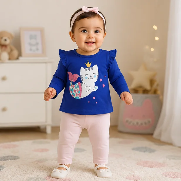 Baby Girls Top & Leggings Set 001-12 - 12-18 Months
