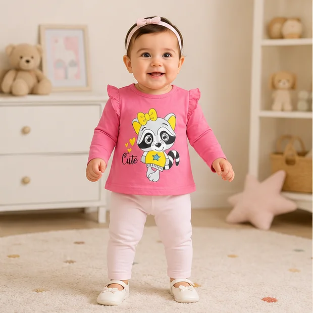Baby Girls Top & Leggings Set 002-12 - 12-18 Months