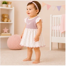 Infant Cotton Frock 019 - 6-12 Months