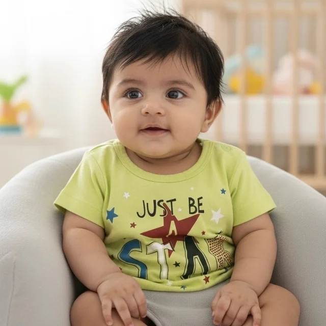 QUCO "Just Be A Star" Toddler Graphic T-Shirt – Lime Green