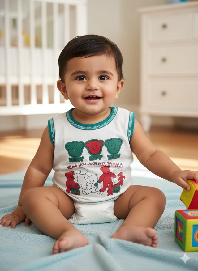 Children's "Bear Party" Sleeveless Vest Top