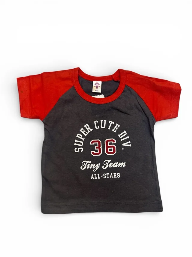 "Tiny Team" Varsity Raglan Baby Tee
- 6-12 Months