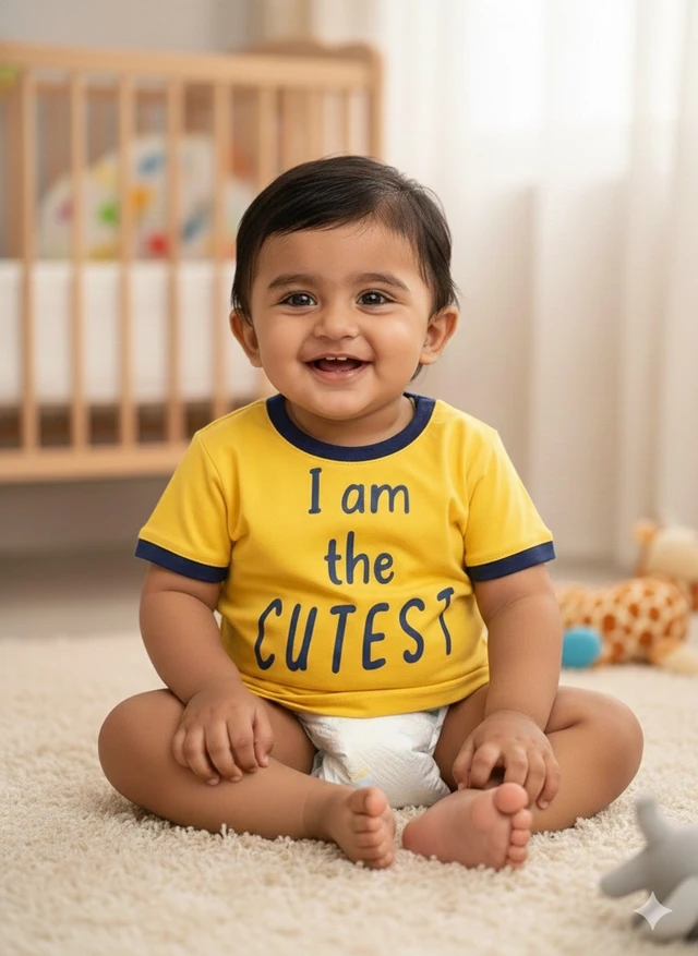 I am the CUTEST" Bright Yellow Contrast Ringer Tee