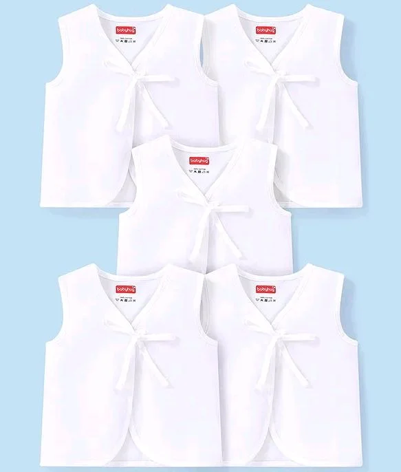 Sleeveless Front Tie Knot Jhablas With White Color 