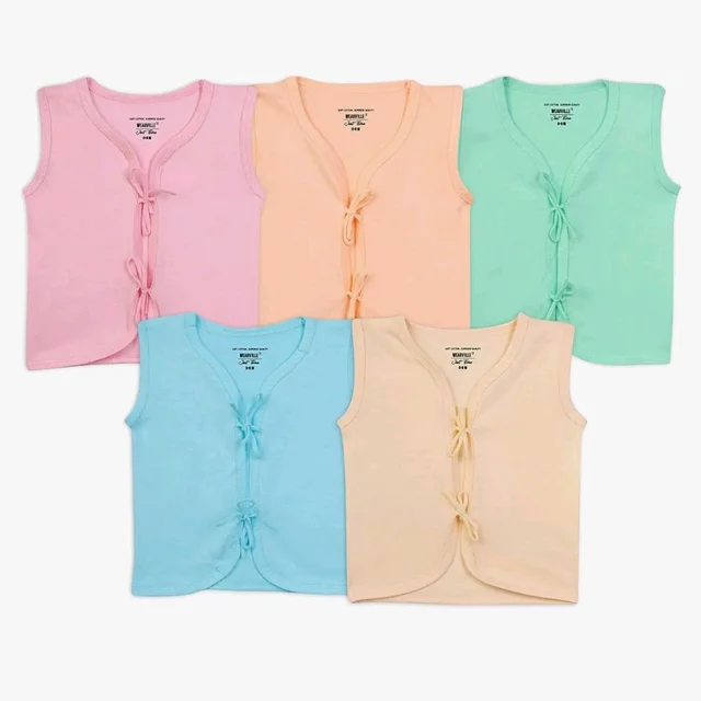 Sleeveless Front Tie Knot Jhablas With Solid Colors