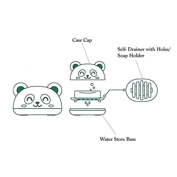 Cartoon Soap Case Bathtub Soap Box, Soap Dish Holder for Kids, Bathroom Soap Stand, Soap Stand with Cover