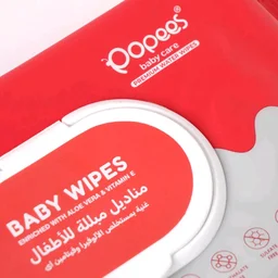Popees Anti-bacterial Vitamin E & Aloe Vera Baby Wet Wipes -70 PCS