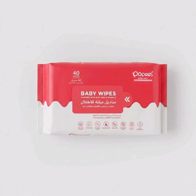 Popees Anti-bacterial Vitamin E & Aloe Vera Baby Wet Wipes -70 PCS