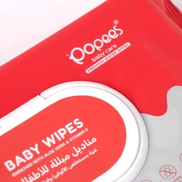 Popees Anti-bacterial Vitamin E & Aloe Vera Baby Wet Wipes -70 PCS