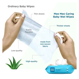Meemee Anti-bacterial Vitamin E & Aloe Vera Baby Wet Wipes-70 PCS
