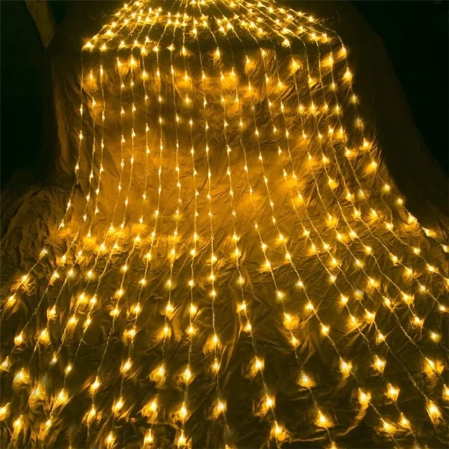 Waterfall Curtain LED Light Multicolor with 180 LED, 8 Modes for Home, Wall Decoration Indoor, Outdoor, GardenDecoration String Light (Warm White, 10x10 Feet)