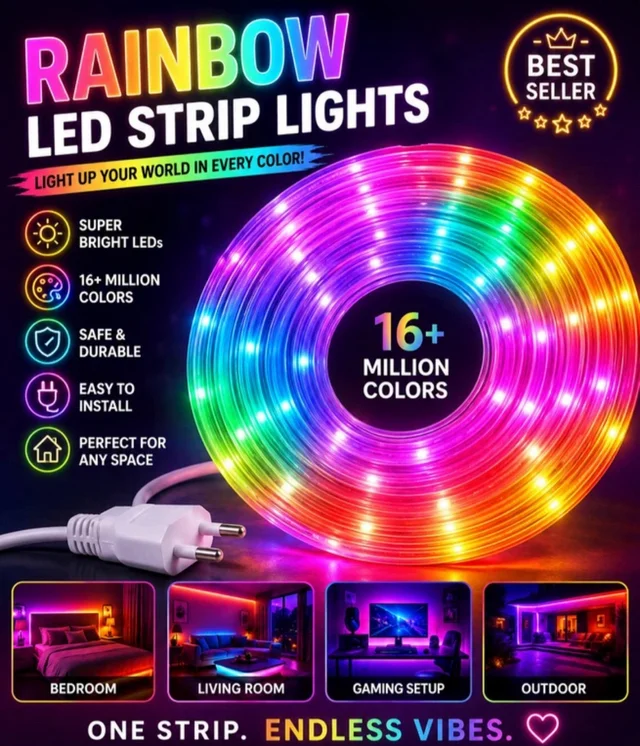 1200 Leds 10 Meter Multicolour Changing Rope light