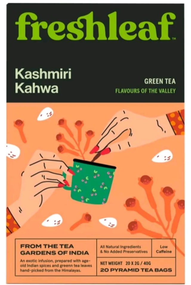 Kashmiri Kahwa -freshleaf-Green Tea - 20x2G/40G