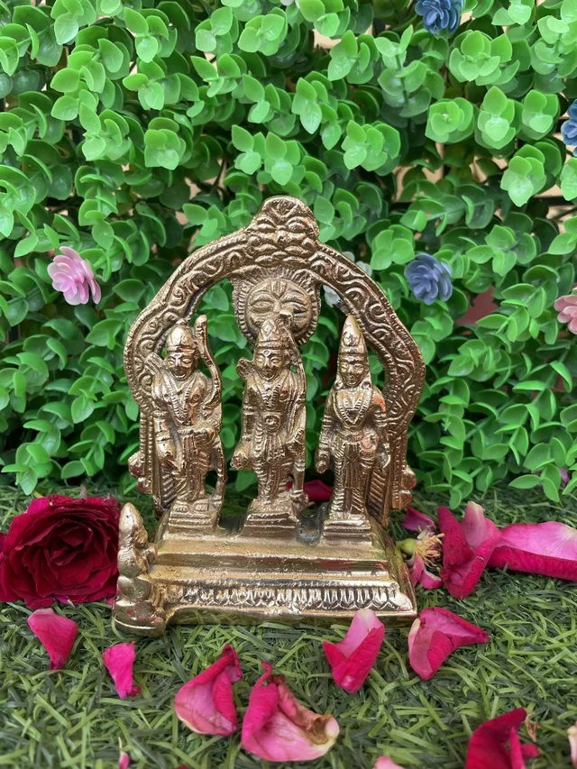 VIKRAM METAL Brass Ram Darbar - 4.5 inch, GOLDEN