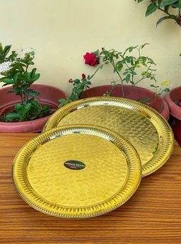 VIKRAM METAL Brass diamond plate - 14 INCH, GOLDEN