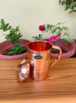VIKRAM METAL Copper Luxury touch Water jug - 8.5 INCH, 1500 ML