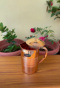 VIKRAM METAL Copper Luxury touch Water jug - 8.5 INCH, 1500 ML