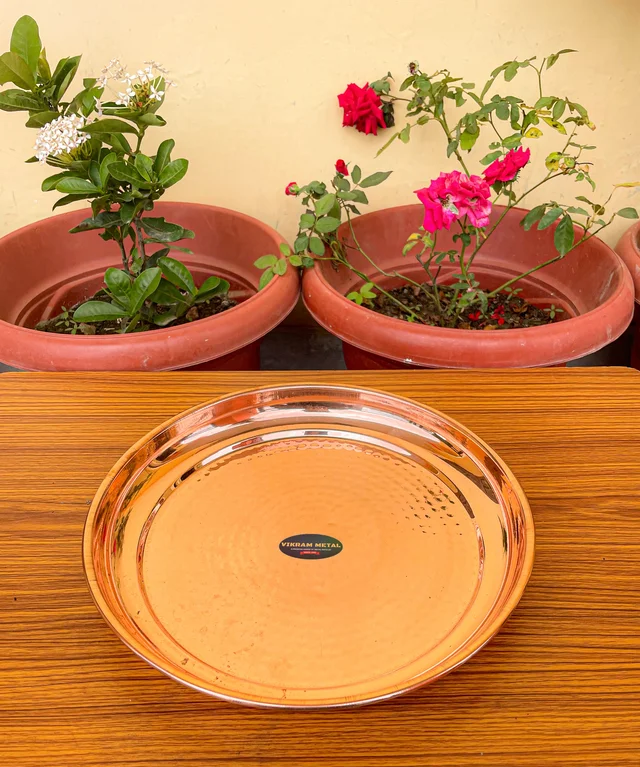 VIKRAM METAL Copper hammered plate - 11 INCH