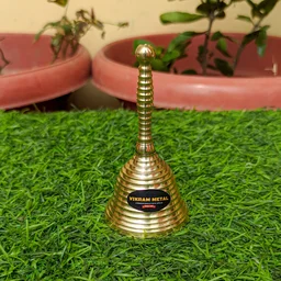 VIKRAM METAL Brass mini Pooja Thali Set - 8 INCH, GOLDEN