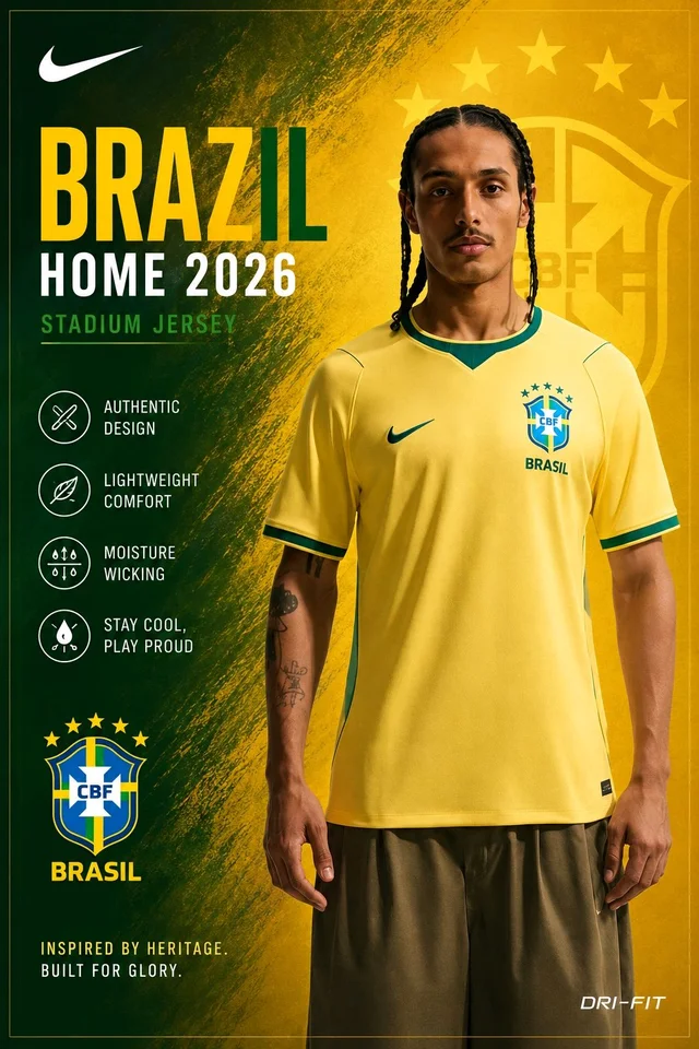 BRAZIL HOME JERSEY for FIFA WORLD CUP 2026 - L