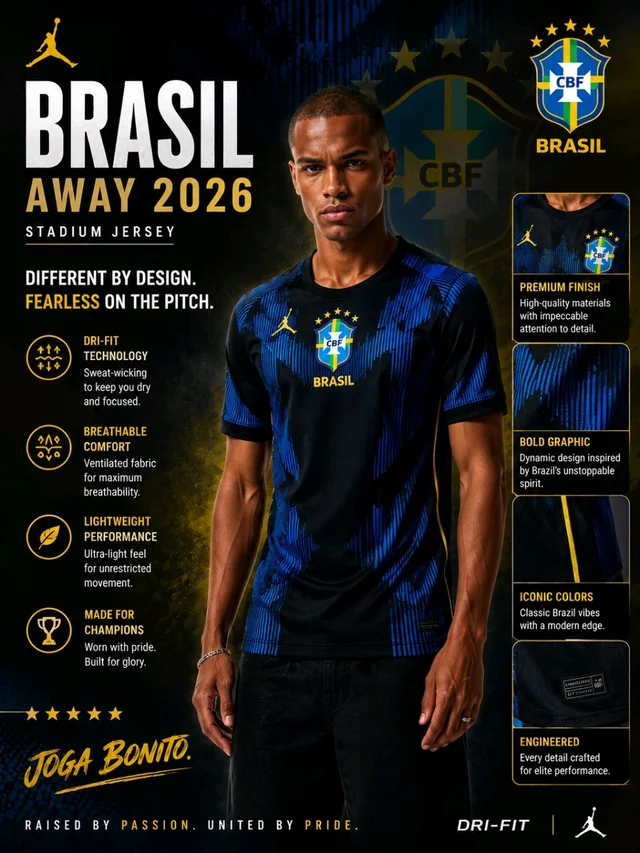 BRAZIL AWAY JERSEY for FIFA WORLD CUP 2026 - M