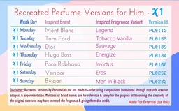 His X1 - A Perfume A Day Set - 7 x 9ml EDP